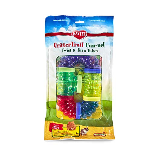 Kaytee CritterTrail Fun-nel Twist-& Turn Hamster Tubes | Expand play space. Hamster tunnels for habitat expansion. Small animal tubes & tunnels, easy-clean, comfort grip - size: Twist-& Turn Tubes Kit