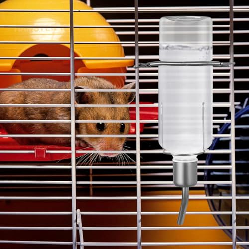 2Pcs No-Leak Pet Water Bottles - Easy Install Hanging Dispensers for Rabbits, Chinchillas, Guinea Pigs, Transparent Design, Durable Materials