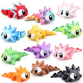 Honoson 12 Pcs 3D Printed Animals 5-7cm, Baby Axolotl Matte Style | Articulated Fidget Animals, Flexible 3D Printed Figures for Stress Relief, Cute Mini Joints for Party Favors and Display - size: 5-7cm, style: Baby Axolotl Matte Style