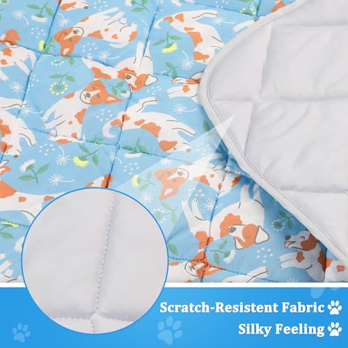 Dog Cooling Mat, Cooling Blanket for Large Dogs Bed Cover, Ice Silk Cool Pad for Dogs Furniture Protector, Premium Soft Washable Pet Blanket (40"×60"/Blue) - color: Blue, size: Large