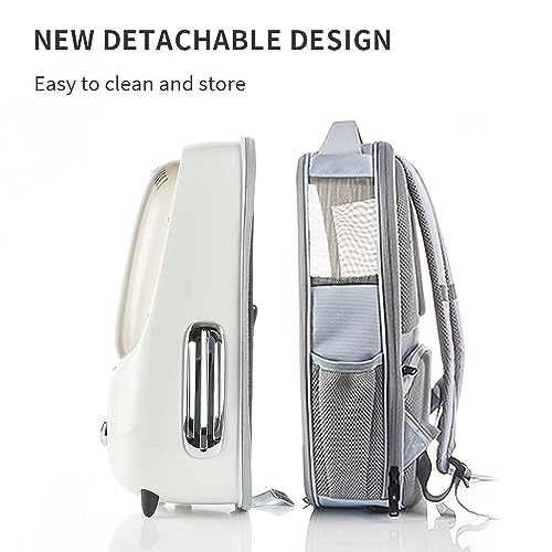 PETKIT Cat Backpack Carrier for Kitty Small Dog with Inbuilt Fan & Light | Airline-Approved Pet Backpack Bubble , Detachable Dog Backpack with Padded Strap for Travel, Hiking, Walking & Outdoor - color: White