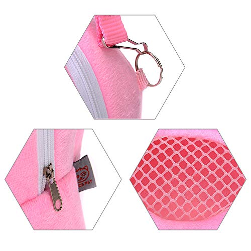WishLotus Hamster Carrier Bag, Portable Outgoing Travel Handbags with Nylon Straps Small Pet Pouch for Hamster Rat Mini Hedgehog (Pink, S)