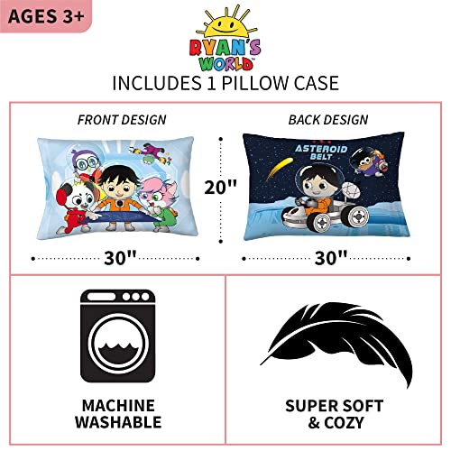 Franco Kids Bedding Super Soft Microfiber Reversible Pillowcase, 20 in x 30 in, Ryan's World - color: Ryan's World