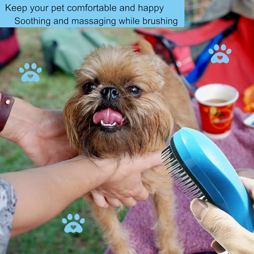 Puppy Brush, Soft Dog Brush for Grooming, Puppy Hair Remover Brush Comb, Grooming Tool for Poodles, Teddy, Yorkies, Maltese, Shih Tzu, Chihuahua, Blue - color: Blue