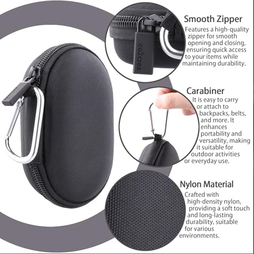 co2CREA Hard Case for Logitech Pebble M350/M350s/M355/i345 Mouse, Graphite | Travel Protection, Soft Anti-Static Lining, Hard EVA Shell, Shockproof Dustproof Water Resistant - color: Graphite Case