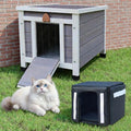 Cat House for Outdoor Cats, Insulated Outdoor Cat House with Liner | Waterproof Wooden Outside Shelter for Feral Cats, Rabbit Hutch Outdoor Indoor Bunny Cage Small Pet House And Habitats