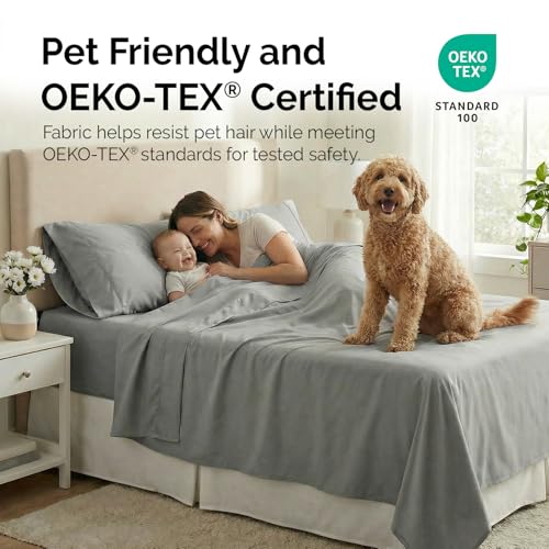 Southshore Fine Living, Inc. Twin XL Sheet Set 4 Piece, 21 Inch Deep Pocket Bed Sheets, Ultra Soft Breathable Sheets with 2 Pillowcases, Wrinkle Free Easy Care Pet Hair Resistant Bedding, Steel Grey - color: 06 - Steel Grey, size: Twin XL
