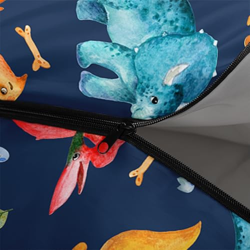 QOOMO Camping Sleeping Bags,3 Season Warm & Cool Weather,Lightweight,Waterproof Sleeping Bags for Adults & Kids,Traveling,and Outdoors,Camping Gear Equipment - color: navy blue dinosaur