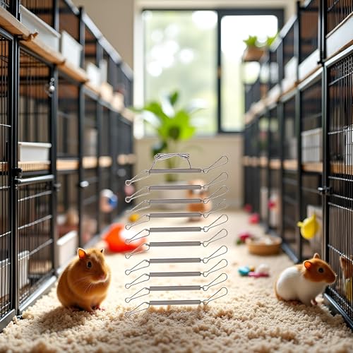 10Pcs Spring with 2 Clips, Wire Cage Clips for Small Pet Water Bottle, Rabbit, Guinea Pig, Hamster