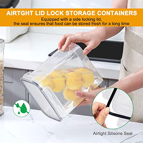 42pcs Airtight Containers, Clear Stackable Dry Food Storage | 42pk clear airtight containers with tight lids keep dry food fresh. Safe plastic, stackable for pantry kitchen storage - size: 42 pcs(46.32L)