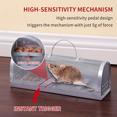 Humane Rat Trap, Reusable Rat Trap Cage, No Kill Live Mouse Catch Trap, Mice Trap Cage for Indoor and Outdoor Small Animal - Mouse Voles Hamsters Live Cage Catch and Release (Rat Trap A) - style: Rat Trap A