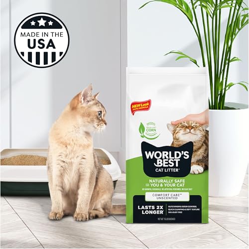 World's Best Cat Litter, Comfort Care, Unscented, Odor Control, 32 lb Bag - size: 32 lb