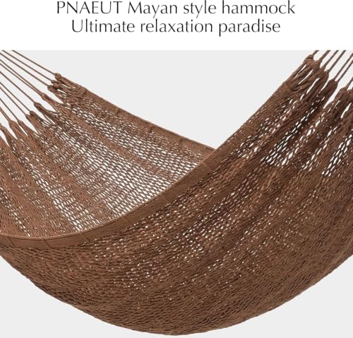 Family Handwoven Rope Mayan Hammock, 600 lbs Capacity, Extra Large | 2 Person, Portable Carrying Bag, Easy-Used Tree Straps, Carabiners, Soft Fabric,Patio (Desert, XX-Large) - color: Desert, size: XX-Large