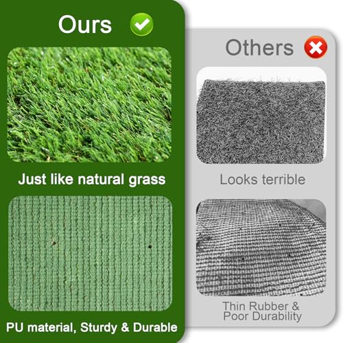 THREE ORANGES Dog Grass Pad 47x31 Inch, Grass Pee Pads for Dogs Potty, 1.35 Inch Thick Soft Artificial Grass for Dogs, Fake Grass Turf Mat with Drainage Holes, Indoor Outdoor Balcony Patio - size: 47x31 INCH