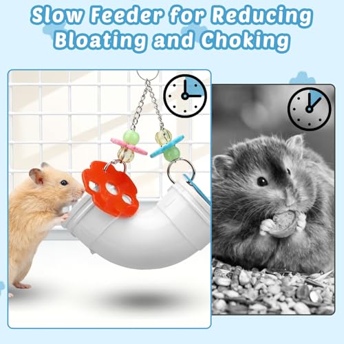 Hypeety Rat Enrichment Toys Cage Accessories Chew Toys for Mice Parrots Rat | Promotes natural foraging, reduces boredom, with wide opening, hanging slow feeder for treats, easy-clean, puzzle toy, white - color: White
