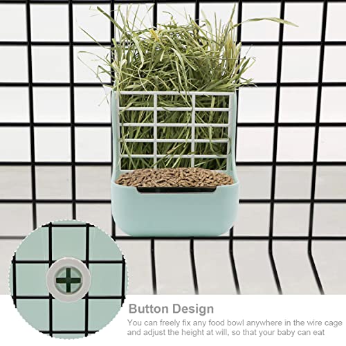 Litewoo Rabbit Hay Feeder Food Bowl Feeding Rack for Small Animal Guinea Pig Chinchilla Bunny Cage Accessories | Bunny food bowl & hay rack, durable plastic, chew-resistant, for small animal/chinchilla/cage, 5.9x6.7x7.09in, easy to clean - color: Green