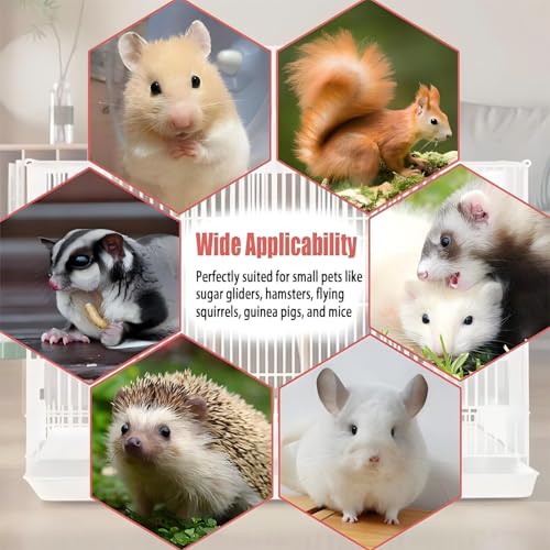 1-Pack Hanging Plush Sleeping Pouch Bag - Warm Hammock Bed for Hamsters, Sugar Gliders, Rats, Hedgehogs, Squirrels & Small Pets - Portable Soft Hideout with Double Hooks (White,)