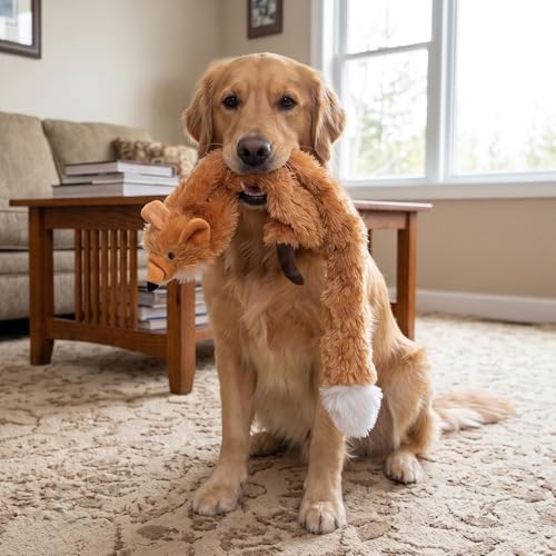 SPOT Skinneeez Fox 23-Inch Stuffing-Free Plush Dog Toy – Realistic Design with 2 Squeakers – Durable, Soft Polyester for Medium & Large Dogs – Tug, Fetch & Shake Play – for Moderate Chewers - style: Fox