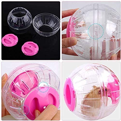 Mini New Cute Dwarf Hamster Running Ball 4.72 Inches Crystal Ball for Hamsters Small Silent Exercise Wheel Cage Accessories for Hamsters Less Than 4 inches 10 cm in Length (Blue) - color: Blue