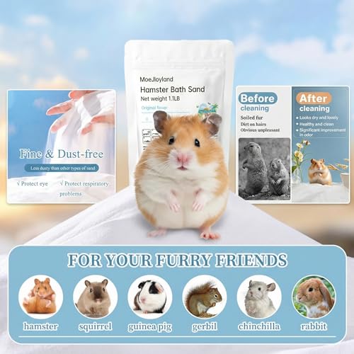Hamster Sand Bath - Whit Fine Sand Hamster Bedding Reptile Silica Sand Gerbil Hideout for Hamster Chinchillas Gerbil Small Animals Small Pets (Flower Scent, 1.1 lb + L Hamster Bathtub + Scoop) - color: Flower Scent, size: 1.1 lb + L Hamster Bathtub + Scoo