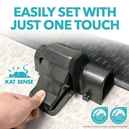 Kat Sense Covered Rat Trap & Chipmunk Trap, Prevents Accidental Triggering with Tunnel Design, Quick Action Pest Control Device, Indoor Outdoor Mouse Trap, Reusable Snap Style Rodent Control