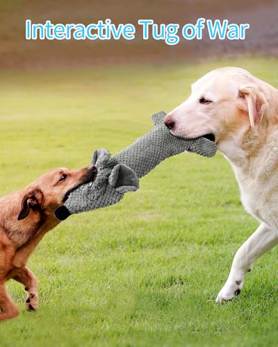 Dog Toys, Squeaky Plush No Stuffing Crinkle Dog Toy for Small Medium Large Dogs, [5 Pack] Interactive Puppy Teething Water Bottle Dog Chew Toy - style: Squirrel, Mouse, Fox, Elephant, Lion