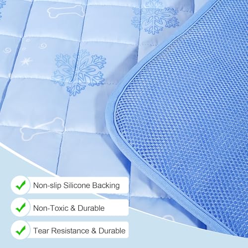 Dog Cooling Mat,Dog Blanket Washable,Cool Fabric & Internal Waterproof Cooling Pad (Blue, X-Large (40x30 inch)) - color: Blue, size: X-Large (40x30 inch)
