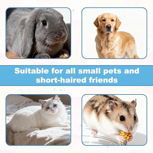 Rabbits Bunny Brush, 13.5x9cm/5.31x3.54in Durable Soft Silicone Rabbit Grooming Bunny Brush Practical Small Animal Massage Comb Suitable for Cats, Puppy Dogs, Kittens & Pets (Blue) - color: blue