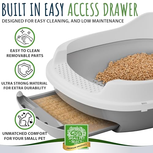 Small Pet Select Sifting Cat Litter Box, with Scoop & 5 Pee Pads | Tidy Easy-Clean Sifting System, Drawer, Litter Scoop & Removable Tray, For Cats, Rabbits & Other Small Pets - size: Sifting Litter Box (No Litter Pellets)