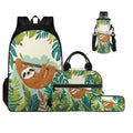 Kids' Backpacks & Lunch Boxes Active Sloth Water Bottle Holder and Large Capacity Pencil Case 4PCS Set Bookbag for 8 Years Old Girls Lightweight 2Nd Grade School Bag with Compartment - color: Active Sloth