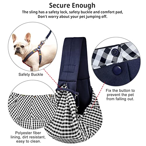 Dog and Cat Sling Carrier - Hands Free Reversible Pet Papoose Bag - Soft Pouch and Tote Design - Suitable for Puppy, Small Dogs Cats Outdoor - color: Classic Blue
