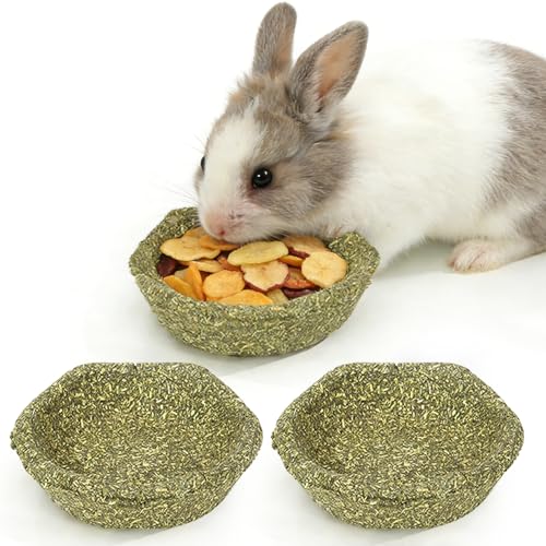 BNOSDM 3 Pcs Hamster Edible Premium Timothy Hay Chew Bowl Rabbit Treats for Teeth Chewing Chinchilla Chew & Decor Toys for Syrian Dwarf Hamsters Gerbils Mice - color: 3PCS-Hay Chew Bowls