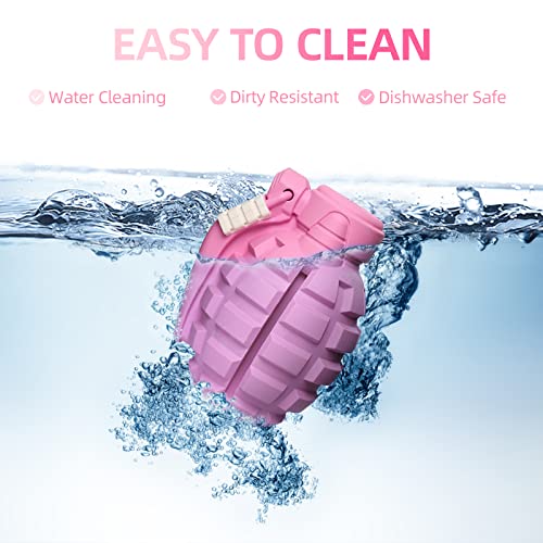 Dog Toys for Aggressive Chewers Large Breed, Fun to Chew (Pink) | German Shepherd, Indestructible Interactive Treat Dog Toys for Large Medium Breeds, Food Grade&Tough Rubber, Chase and Fetch - color: Pink