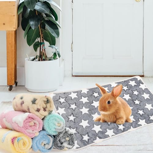 Guinea Pig Bedding Blankets, 6 Pack Soft Fleece Pet Cage Liner | Small Animal Cage Accessories for Rat Hedgehog Chinchilla Hamster Rabbit Bunny, Washable Sleep Mat Bedding Accessories - size: 16 inches*24 inches