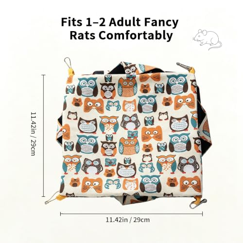 Rat Hammock - Small Animal Hanging Bed for Guinea Pigs | Machine washable, suitable for all seasons, space-saving hideout, durable canvas, sturdy metal clips, pet-safe material
