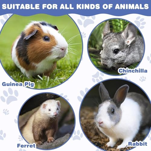PINVNBY Guinea Pig Cage Liner Washable Fleece Pee Pads Reusable & Non-Slip Guinea Pig Bedding Rabbit Training Mat Small Animal Cage Accessories for Bunny Hamster Rat Ferret (Blue, 55" x 28")