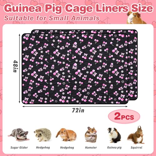 2 Pack Waterproof Guinea Pig Cage Liner, 48" x 72" Washable Reusable Guinea Pig Liner, Super Absorbent Leak-Proof Pet Pee Pad Mats for Guinea Pigs Rabbit Chinchilla Bunny Hamster - size: 48*72 inch 2pack