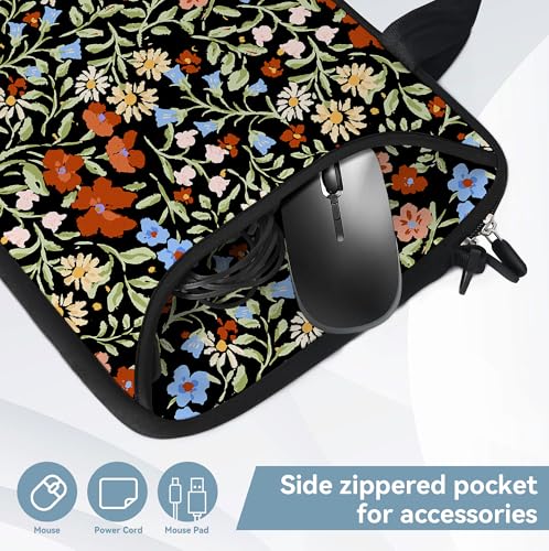 Messenger Bag Carrying Case Sleeve with Handle Accessory Pocket Fits Laptops/Notebook/ebooks/Kids tablet/ipad (11-13.3 inch, Flowers2) - color: Flowers2, size: 11-13.3 inch