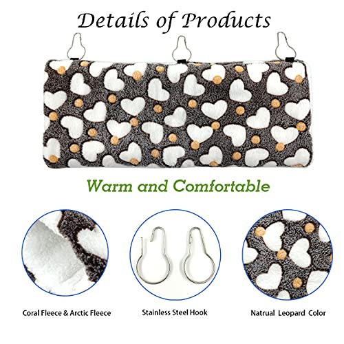 3Pcs Sugar Glider Hamster Hammock Hanging Tunnel and Warm Bed Soft Mat Set for Small Animals Hanging Hammock Cage Accessories Hideout Swing for Squirrel Ferret Rat Chincilla Guinea Pig