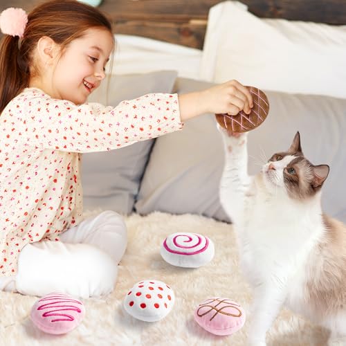MALLMALL6 Catnip Toys for Cat - 5Pcs Valentines Chocolate Truffles Catmint Interactive Teething Chew Kick Cat Toy for Indoor Kitten, Soft Candy Pet Supplies, Pet Valentines Gifts for Kitten Lover - style: Chocolate Truffles