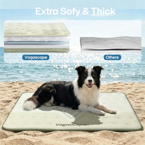 3.0 Supportive Double Sided Dog Cooling Mat | Thick Durable Pet Cooling Mat for Extra Large Pet, 35" x 23" Washable Cooling Mat for Dog Outdoor and Indoor - color: Square Green, size: Medium