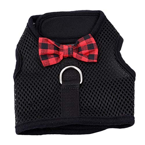 Rabbit Harness with Leash Adjustable Soft Mesh Vest Harness for Bunny Kitten Guinea Pig Rat (M, Black) - color: Black, size: M