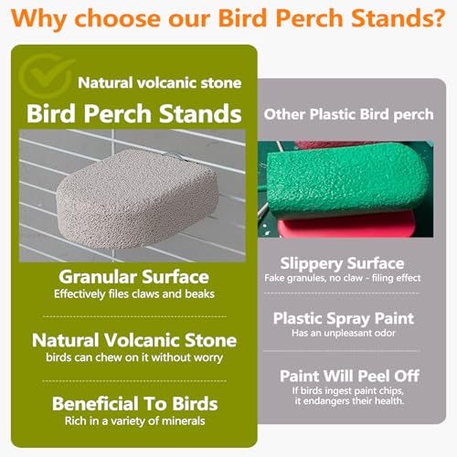 4PCS Bird Beak Grinding Stone,Parrot Perch Stands,Parakeets Platform Chewing Toys Calcium Pumice Lava Foot Claws Trimmer Climbing Ledge for Cockatiel Budgie Conures Lovebirds(Multi-Color) - color: 4Pack Colorful | S & L