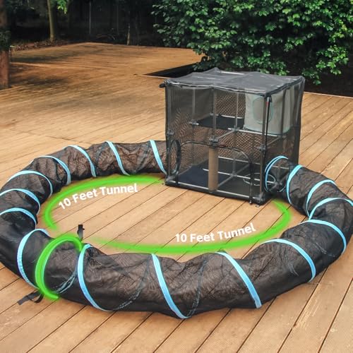 INTURN Cat Furniture Tent for Indoor and Outdoor Playpen Portable Cat Tunnels, Outdoor Kennel (10ft Tunnel) - color: 10ft Tunnel