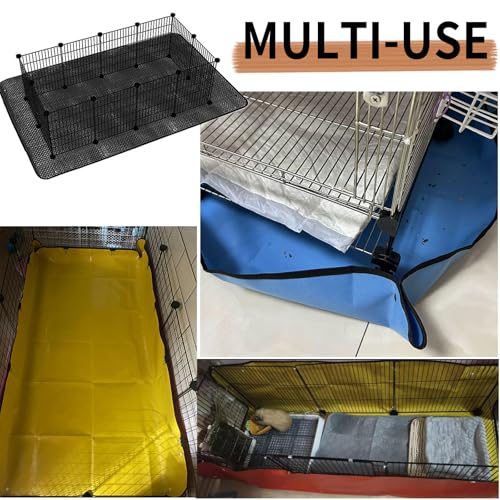 Oncpcare 2 Pack Waterproof Rabbit Playpen Mats 59×59 in (Black) – Washable Floor Protector and Cage Liner for Guinea Pig, Bunny, and Small Animal Habitat - color: 59x59 in (2pcs)
