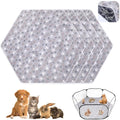 Preboun 4 Pcs 47 in Guinea Pig Playpen Pad Waterproof Hexagon Mat Reusable Dog Playpen Liner for Small Animal Rabbit Cage Tent Pee Pad Washable Yard Fence(Gray Paw)
