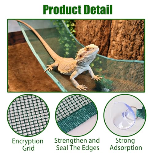 2 Pack Bearded Dragon Hammock,Breathable Mesh Collapsible Reptile Hammock Lounger Climbing Tank Accessories for Lizard Gecko Snakes Axolotls Chameleon (Green) - color: Green
