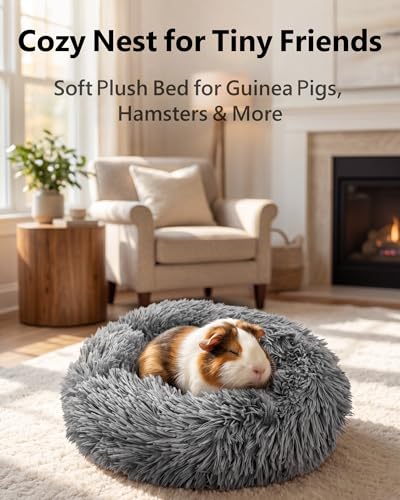 Guinea Pig Bed 2 Pack, Soft Cozy Round Nest for Small Pets | 15.7"x15.7" washable pet nest with soft cozy fabric, warm resting space for guinea pigs, hamsters, bunnies and small pets