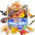 48 Piece Ocean Animal Toys with Gift Box, Mini Sea Creature Figures | Mini Vinyl Plastic Ocean Animal Figure, Themed Sensory Bins, School Project, Birthday Cupcake Topper Party Supplies, Preschoo