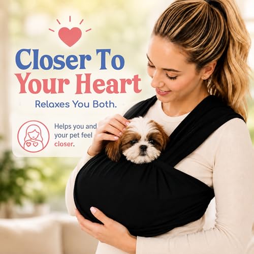 Race&Herd Yorkie Pet Carrier — Dog Sling Carrier for Small Dogs (Onyx) | Puppy Sling Carrier 5-10 lbs, Hands-Free Front Chest Pouch with Adjustable Strap for Walks & Vet Trips
